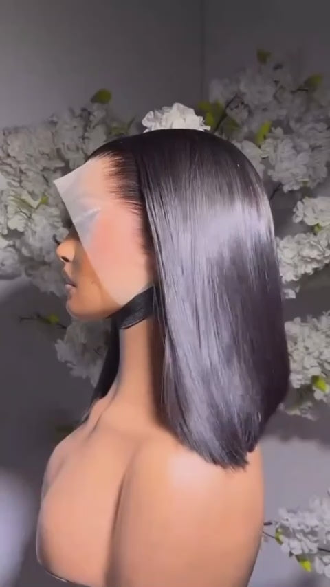 5x5 Glueless Vietnamese Human Hair Wig Supper Double Drown Short Bob