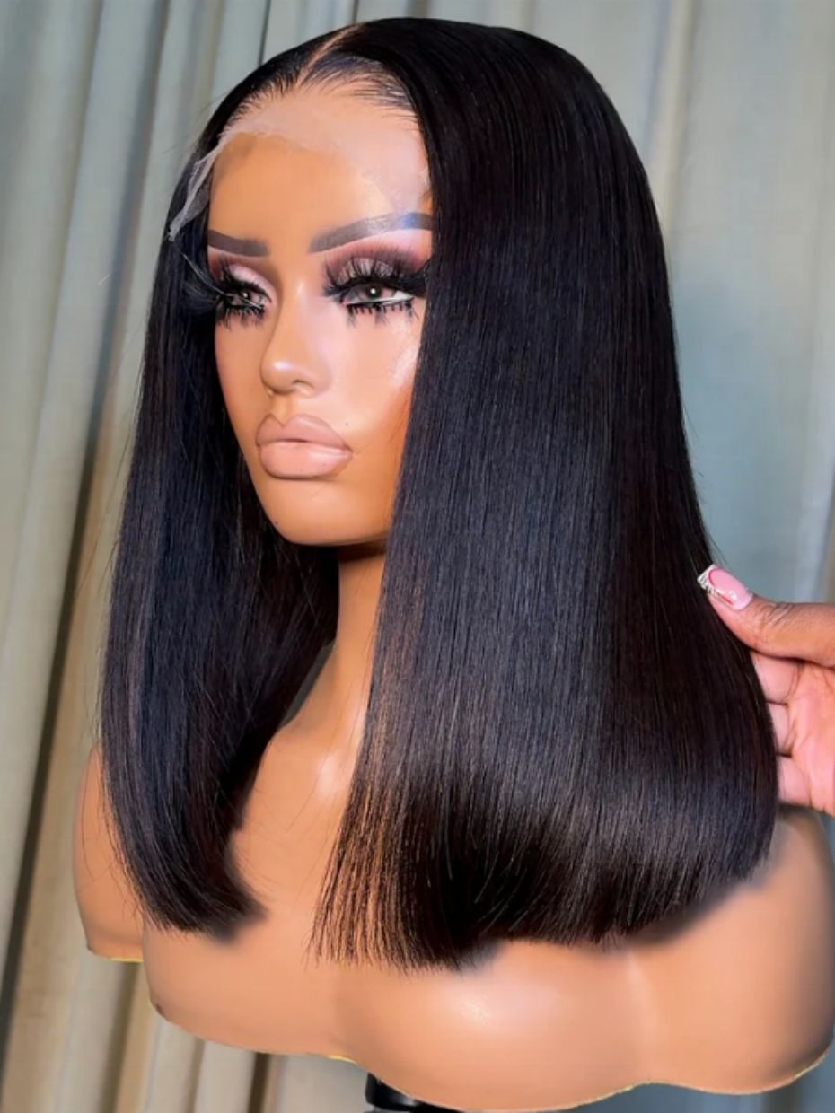 5x5 Glueless Vietnamese Human Hair Wig Supper Double Drown Short Bob